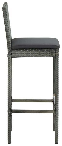 VidaXL Kerti Bárszett - 7 darabos - Szürke Polyrattan