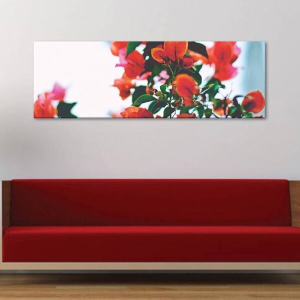 70x40 cm - Vörös apró virágok vászonkép