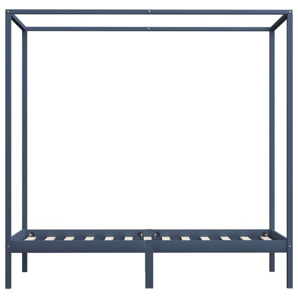 Vidaxl Baldachinos Ágykeret - Tömör Fenyőfa - 100x200 cm