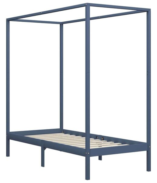 Vidaxl Baldachinos Ágykeret - Tömör Fenyőfa - 100x200 cm
