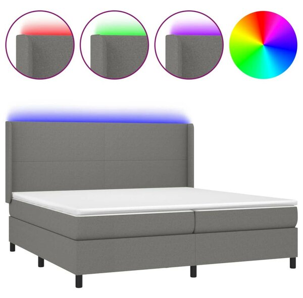 VidaXL LED-es Ágy - Zsebrugós Matraccal - 200x200 cm