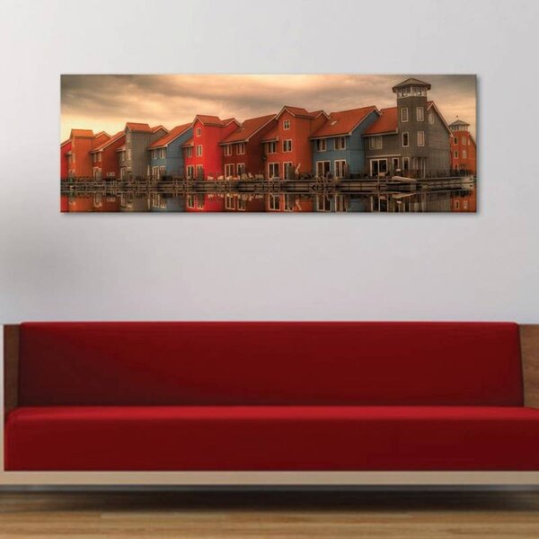 70x40 cm - Színes építészet vászonkép