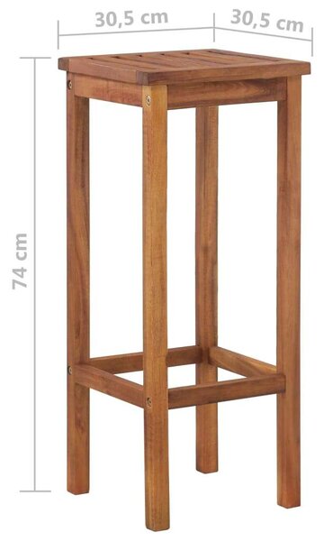 VidaXL Akácfa Bárszék - 2 db - 74 cm