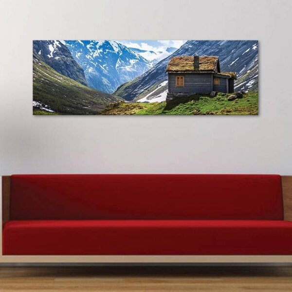 70x40 cm - édelmező hegyek között a ház vászonkép