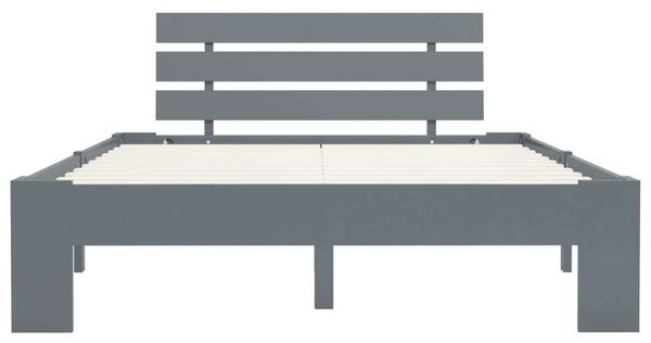 VidaXL Szürke Tömör Fenyőfa Ágykeret - 140x200 cm