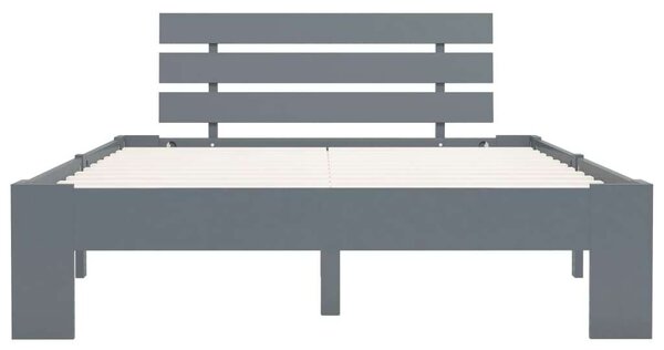 VidaXL Szürke Tömör Fenyőfa Ágykeret - 140x200 cm