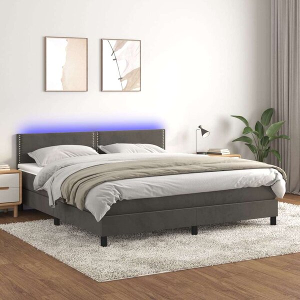 VidaXL Ágy - Bársony - 180x200 cm - LED