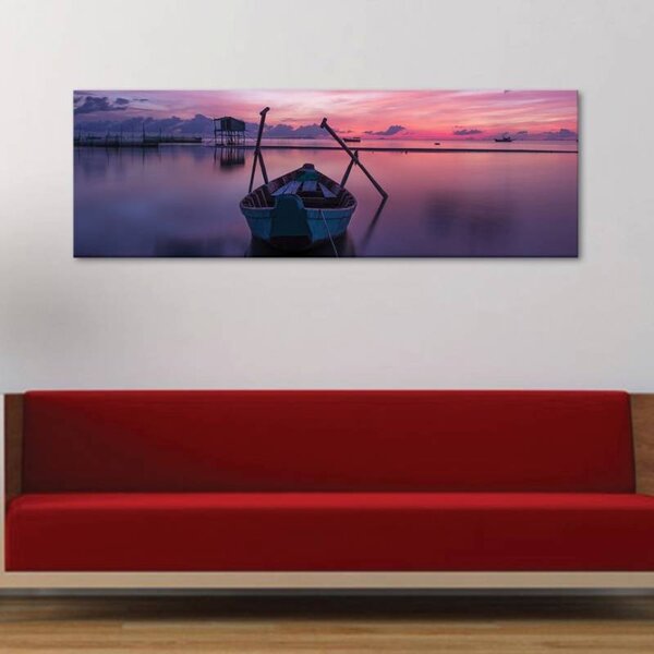 70x40 cm - Csónak a vízen vászonkép