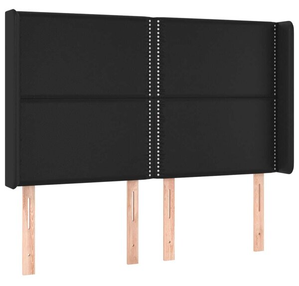 VidaXL Ágyfejtámla - Fekete Műbőr - 147x16x118/128cm