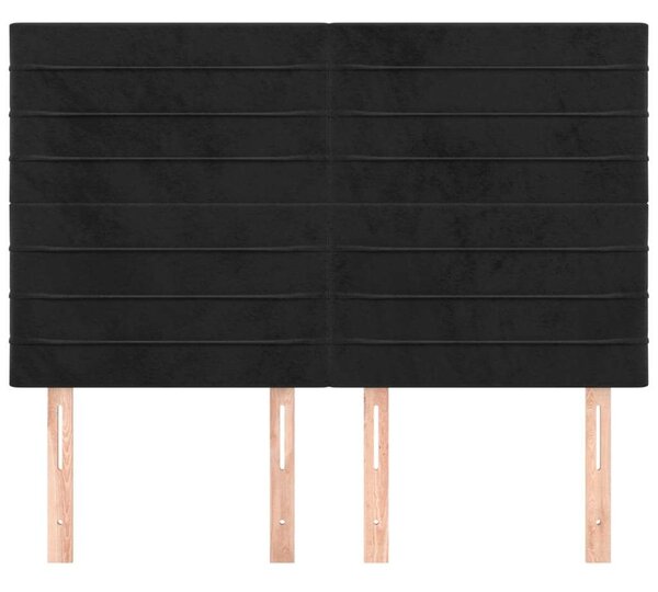 VidaXL Fekete Bársony Fejtámla - 4 db - 72x5x78/88cm