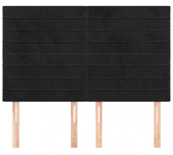 VidaXL Fekete Bársony Fejtámla - 4 db - 72x5x78/88cm