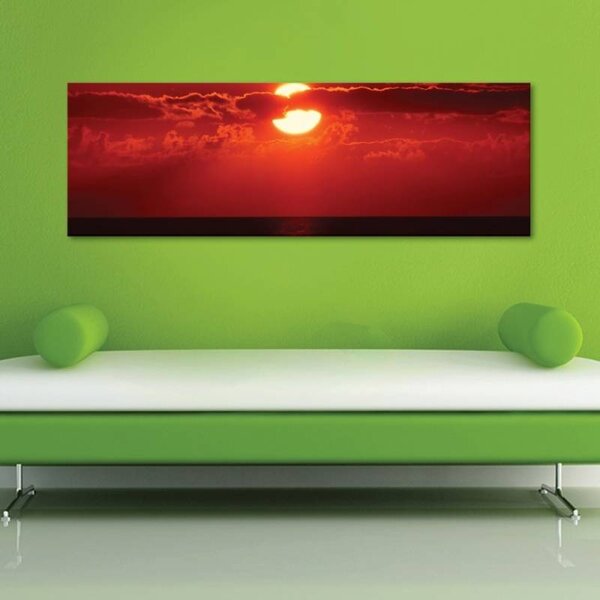 100x40 cm - Naplemente és felhők vászonkép