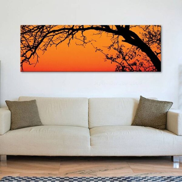 70x40 cm - Fa narancsban vászonkép