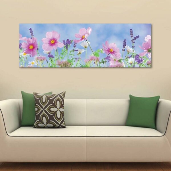 70x40 cm - Boldog virágok vászonkép