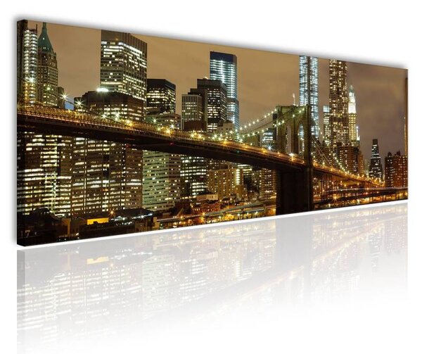 70x40 cm - New York híd éjszaka vászonkép