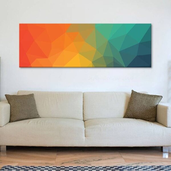 70x40 cm - Absztrakt sokszögek vászonkép