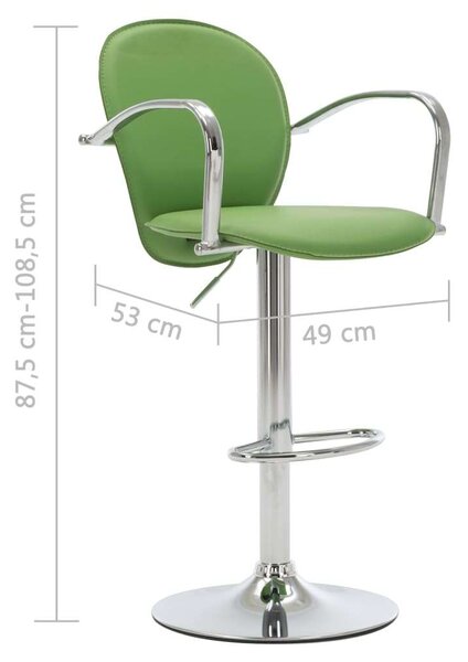 VidaXL Zöld Műbőr Bárszék - 2 db