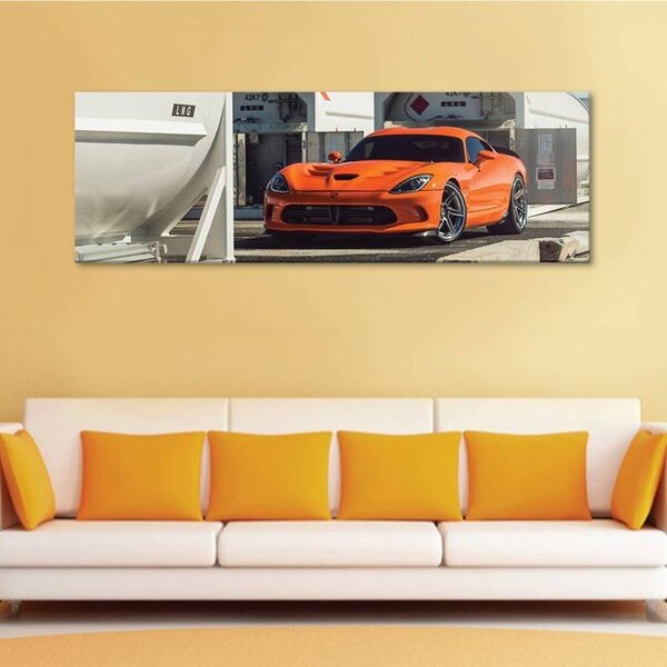 70x40 cm - Narancssárga sportautó vászonkép