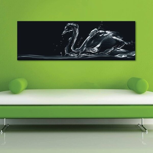 70x40 cm - Absztrakt hattyú vászonkép