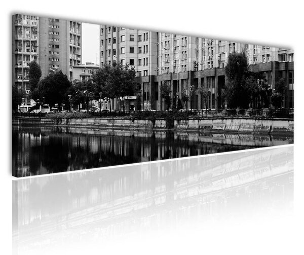 70x40 cm - Épületek tükröződése vászonkép