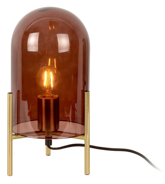 Bell barna üveg asztali lámpa, magasság 30 cm - Leitmotiv
