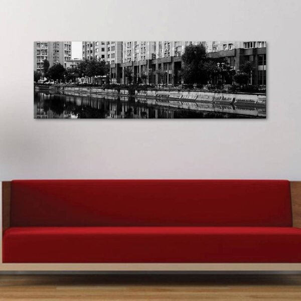70x40 cm - Épületek tükröződése vászonkép