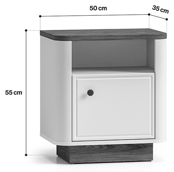 Amberto éjjeliszekrény 50 cm - kasmír / sötét windmill tölgy