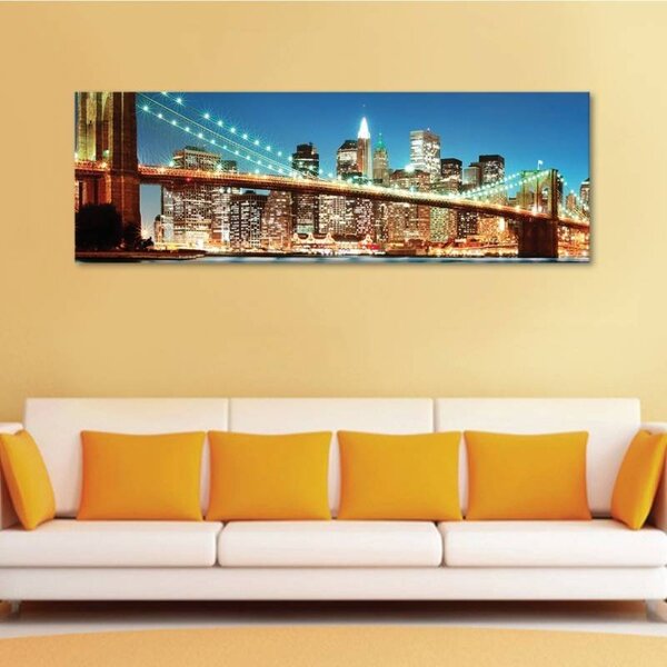 70x40 cm - New York híd fénye vászonkép