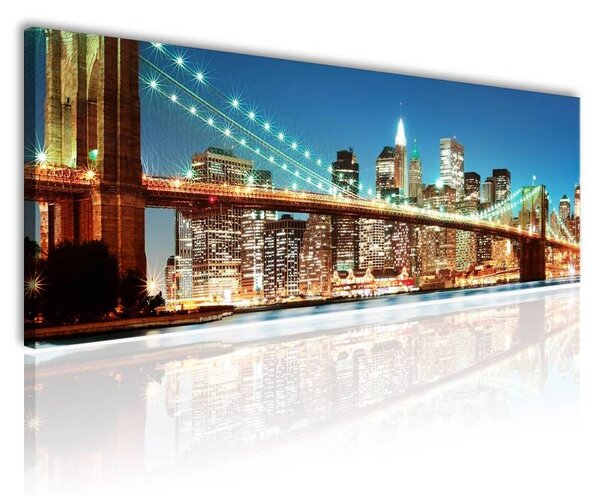 70x40 cm - New York híd fénye vászonkép