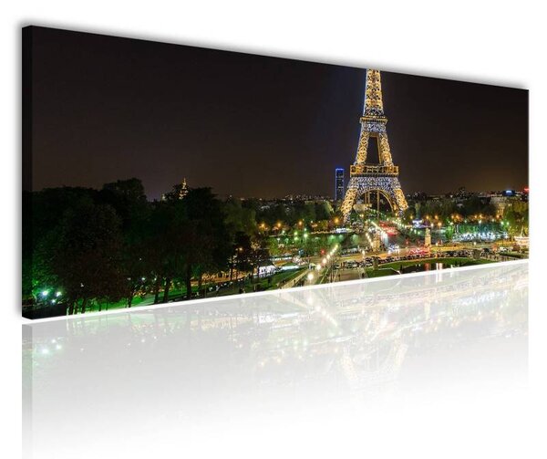 70x40 cm - Párizs Eiffel torony éjszaka vászonkép