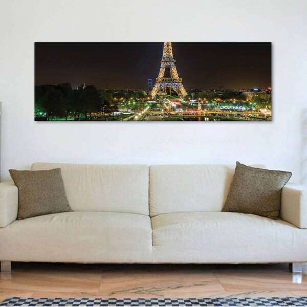 70x40 cm - Párizs Eiffel torony éjszaka vászonkép