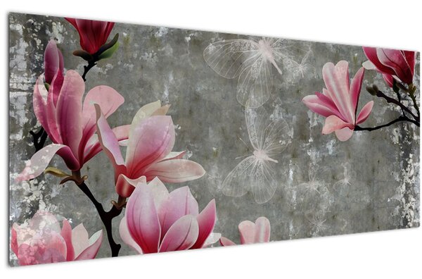 Kép virággal (120x50 cm)