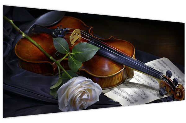 Kép - Rózsa és hegedű (120x50 cm)