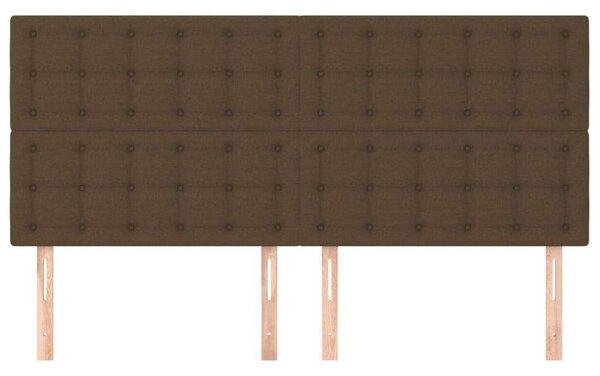 VidaXL 4 db sötétbarna szövet fejtámla 80 x 5 x 78/88 cm