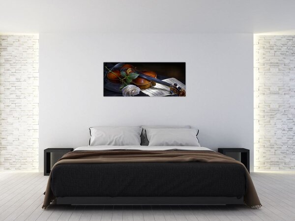 Kép - Rózsa és hegedű (120x50 cm)