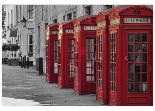 Kép - Londoni telefonfülkék (90x60 cm)