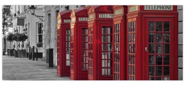 Kép - Londoni telefonfülkék (120x50 cm)