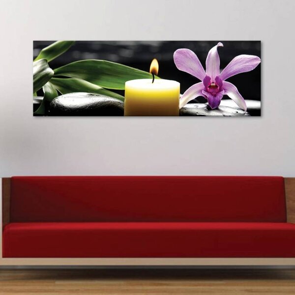 70x40 cm - Orchidea Spa és gyertyafény vászonkép