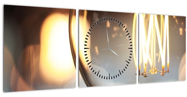 Izzó villanykörte képe (órával) (90x30 cm)