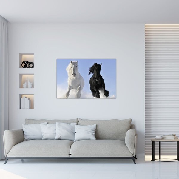 Kép - Lovak télen (90x60 cm)