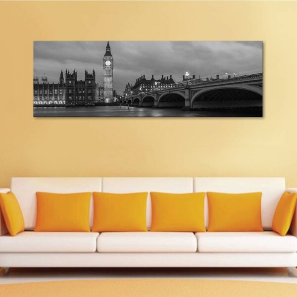 70x40 cm - Big Ben szürke árnyalat vászonkép