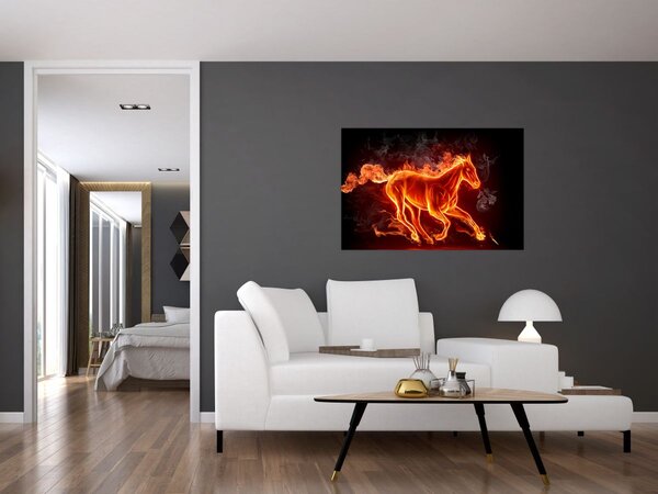 Kép - Ló lángokban (90x60 cm)
