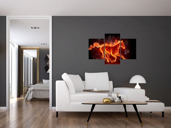 Kép - Ló lángokban (90x60 cm)