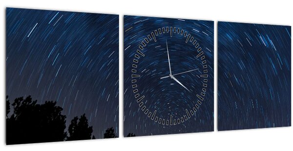 Éjszakai égbolt képe (órával) (90x30 cm)