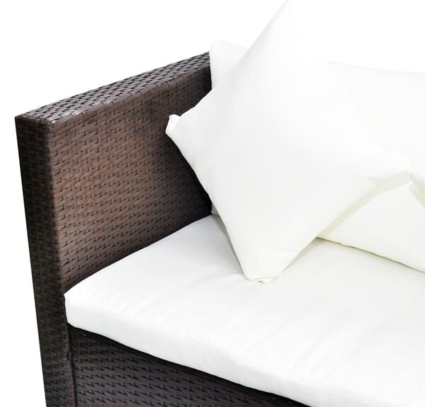 4 részes barna polyrattan kerti ülőgarnitúra párnával