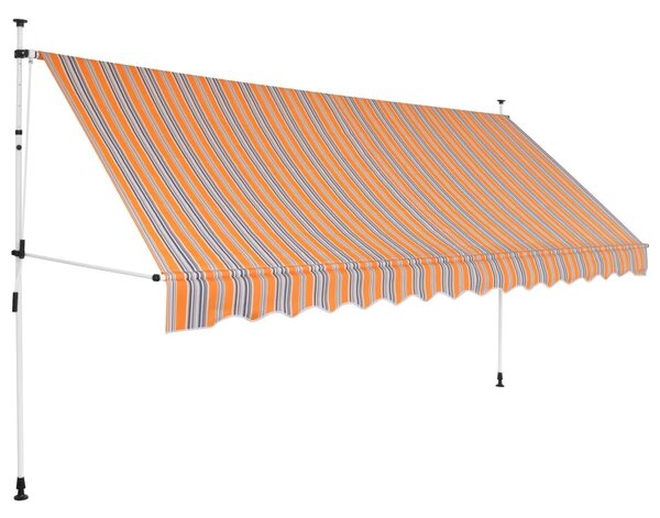 Kézzel feltekerhető napellenző kék-sárga csíkokkal 400 cm