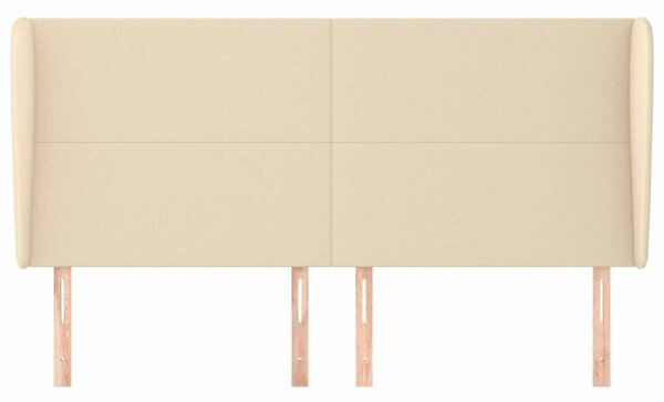 VidaXL Krémszínű Szövet Fejtámla Szárnyakkal - 203x23x118/128 cm