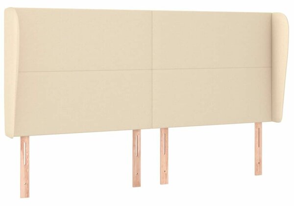 VidaXL Krémszínű Szövet Fejtámla Szárnyakkal - 203x23x118/128 cm