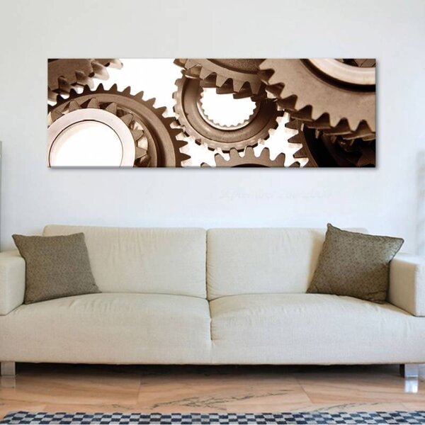 70x40 cm - Fogaskerekek tech vászonkép