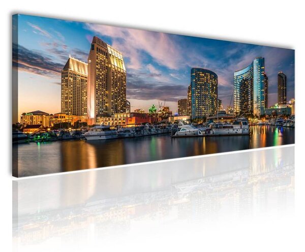 70x40 cm - San Diego fényei vászonkép